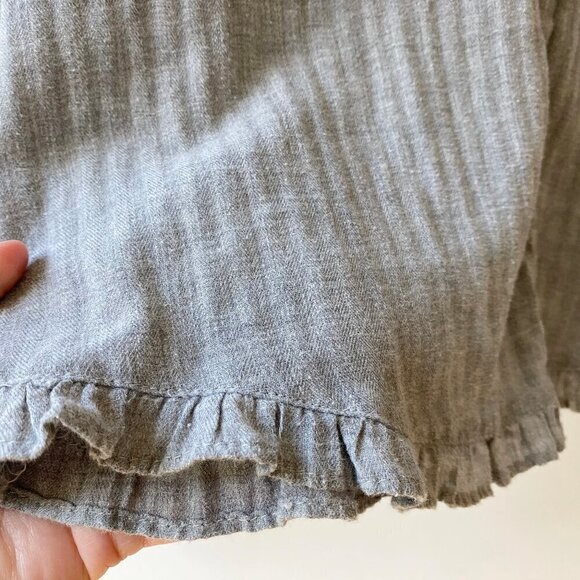 Zara Trafaluc Collection Womens Long Sleeve Button Shirt XS Gray Embroidered - Picture 8 of 13